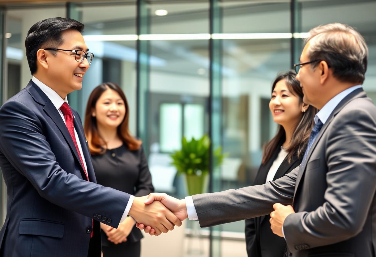 Business handshake symbolizing strategic partner acquisition, showcasing collaboration opportunities in European markets